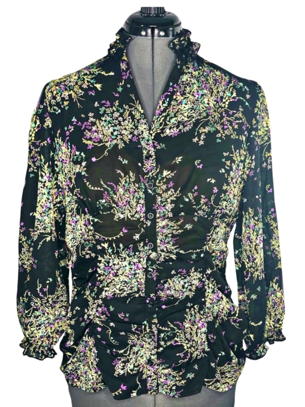 Violet & Claire Long Sleeve Print Blouse Sz Sm NWT